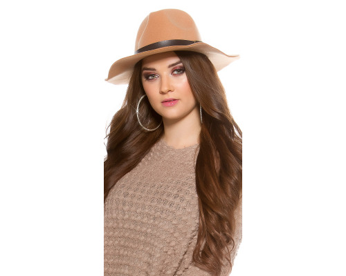 CHAPEU C/ FITA COURO